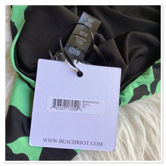 NWT Beach Riot Monokini High Cut Swimsuit Green Black Size XS - Picture 12 of 13